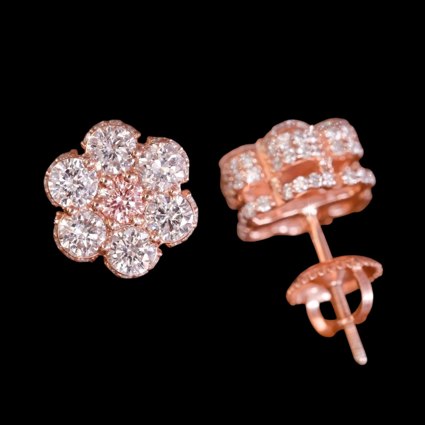 vvs moissanite rose gold leaf earring