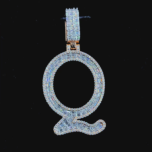 rose gold vvs moissanite letter Q pendant